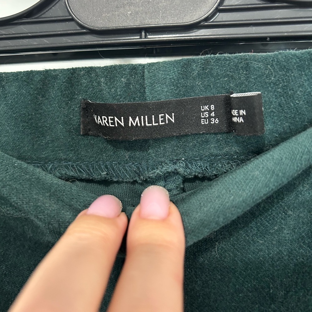 Karen Millen Forest Green High-Waisted Corduroy Slim Pants | US 4 | NWOT - Picture 4 of 5